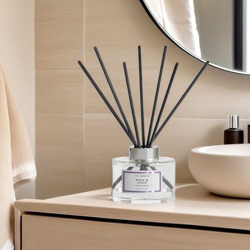 Difusor de Aroma Fresco de Larga Duración, Ambientador Mikado 120 ml, Aromas Naturales para el Hogar, Relajante y Refrescante