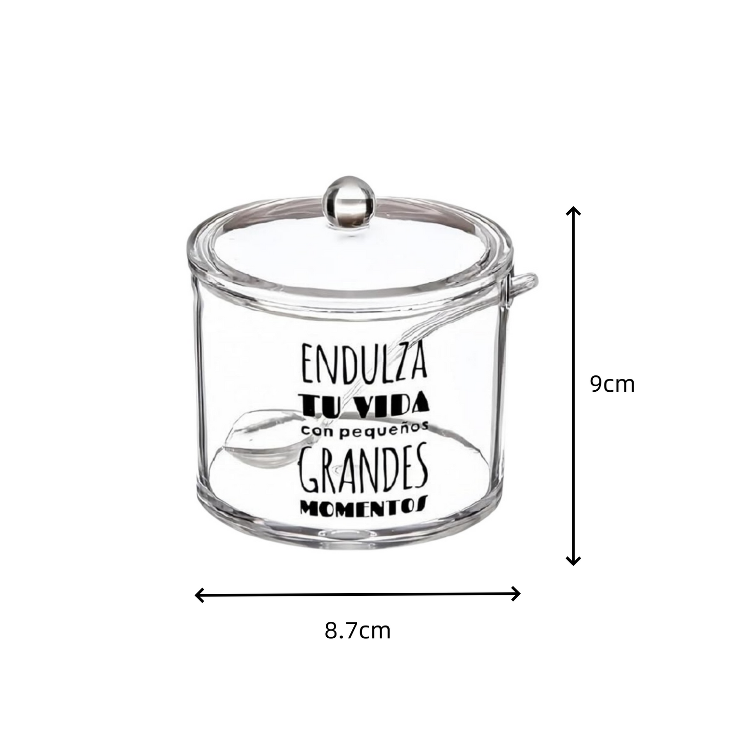 DAMDAM GO Salero y Azucarero de Cocina Super Original Acrilico Diseño Frases, Juego de Sal y Azúcar con Tapa