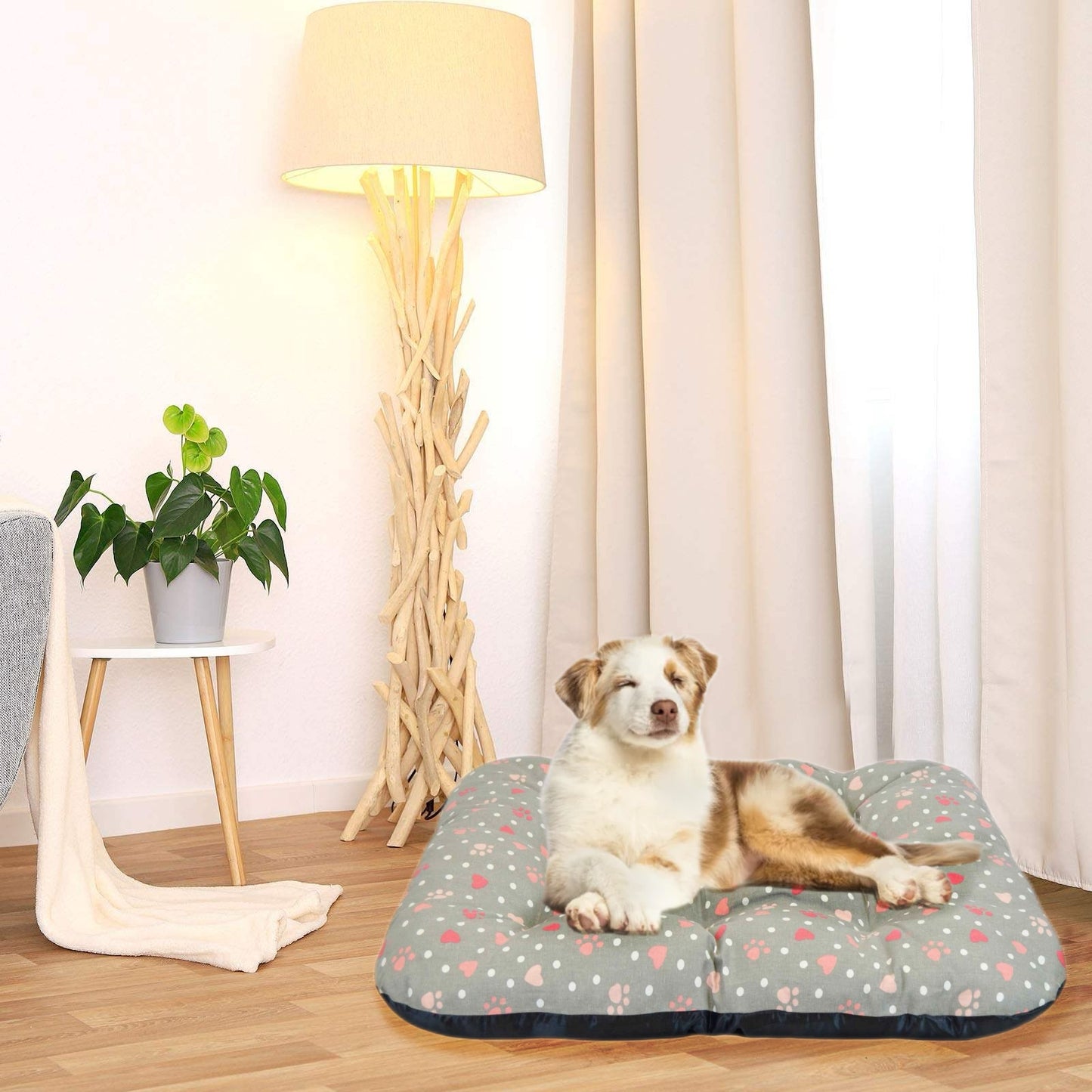 DAMDAM GO Cama Perro Mediana de Tela, Cama Perro Ortopédica Extra Grande, Cama para Mascotas, Colchoneta Mascotas para Transportín y Hogar