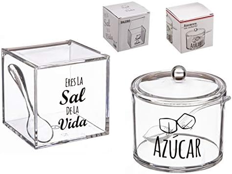 Salero y azucarero de Cocina Original acrilico diseño Frase LA Sal DE MI Vida