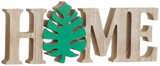 Letras Decoracion Cartel HOME Tropical Madera 29.7 x 10 x 2,5 cm