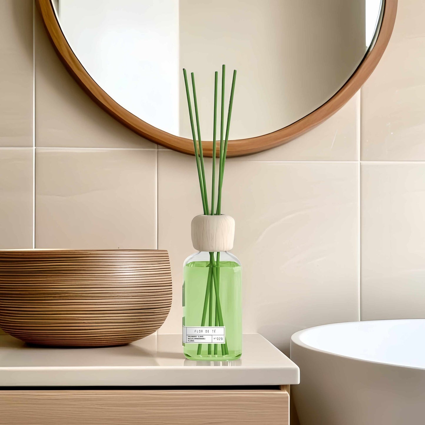 Difusor de Aroma Fresco de Larga Duración, Ambientador Mikado 220 ml, Aromas Naturales para el Hogar, Relajante y Refrescante