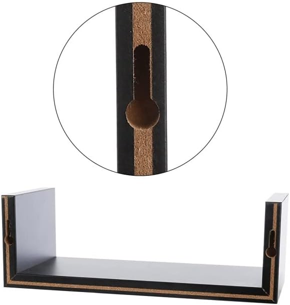 Estantería Pared en Forma U, Set de 3 Estantes Flotantes Juego de Baldas para Libros y Objetos de Decoración