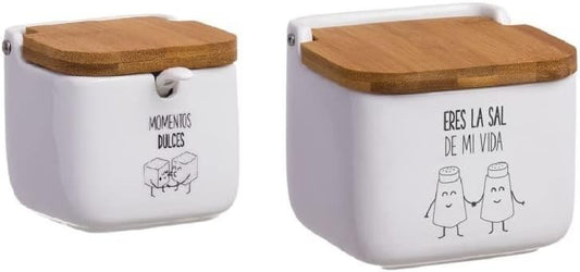 Salero y azucarero de Cocina Original metacrilato de diseño, recipientes acrilico Almacenamiento. (Momentos)