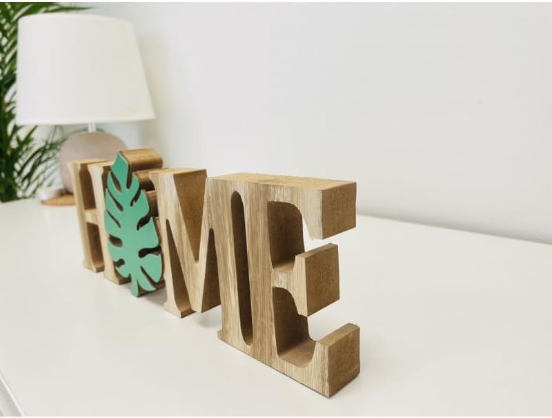 Letras Decoracion Cartel HOME Tropical Madera 29.7 x 10 x 2,5 cm