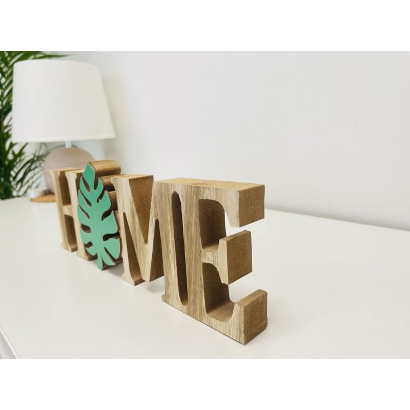 Letras Decoracion Cartel Home Tropical Madera 29.7 x 10 x 2,5 cm