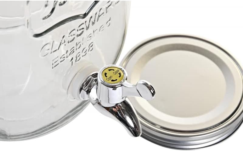 Dispensador Doble de Bebidas Cristal con Soporte Metal 4 L x2