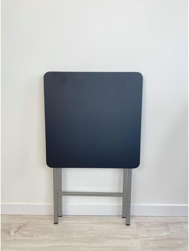 Mesa Cuadrado Plegable Blanca portatil Multifuncional, Mesas Auxiliares para casa 48x48x65 cm (Negra)