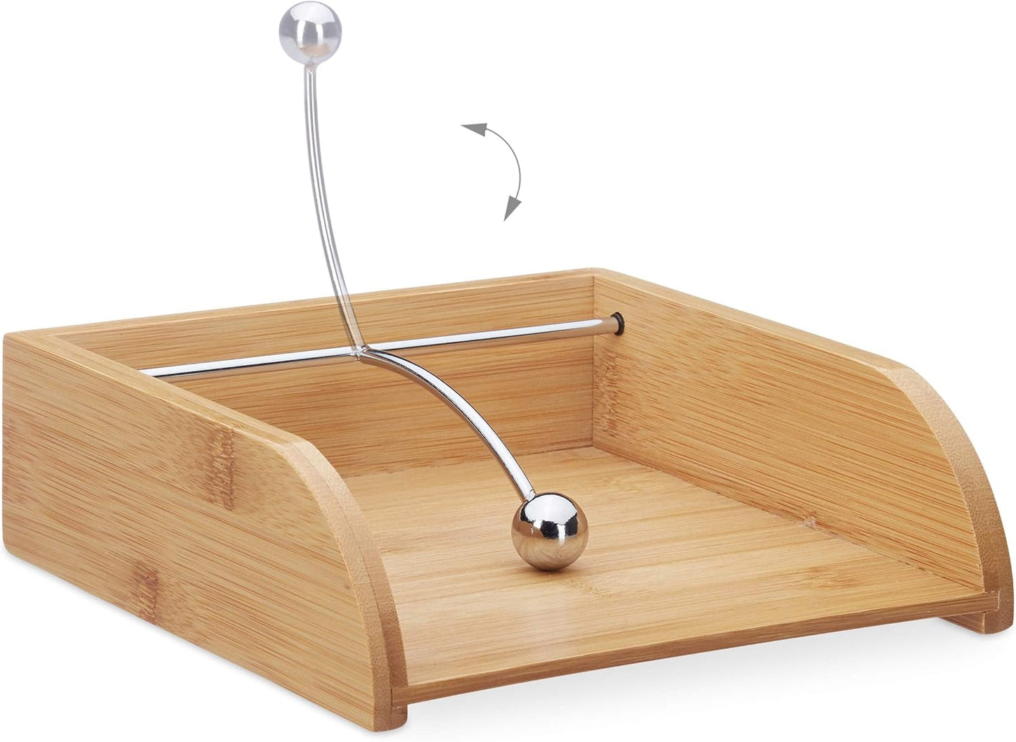 Servilletero de Mesa con Peso para Servilletas de 33 x 33 cm, Madera de Bambú, Marrón, 6 x 19 x 19 cm, Naturaleza