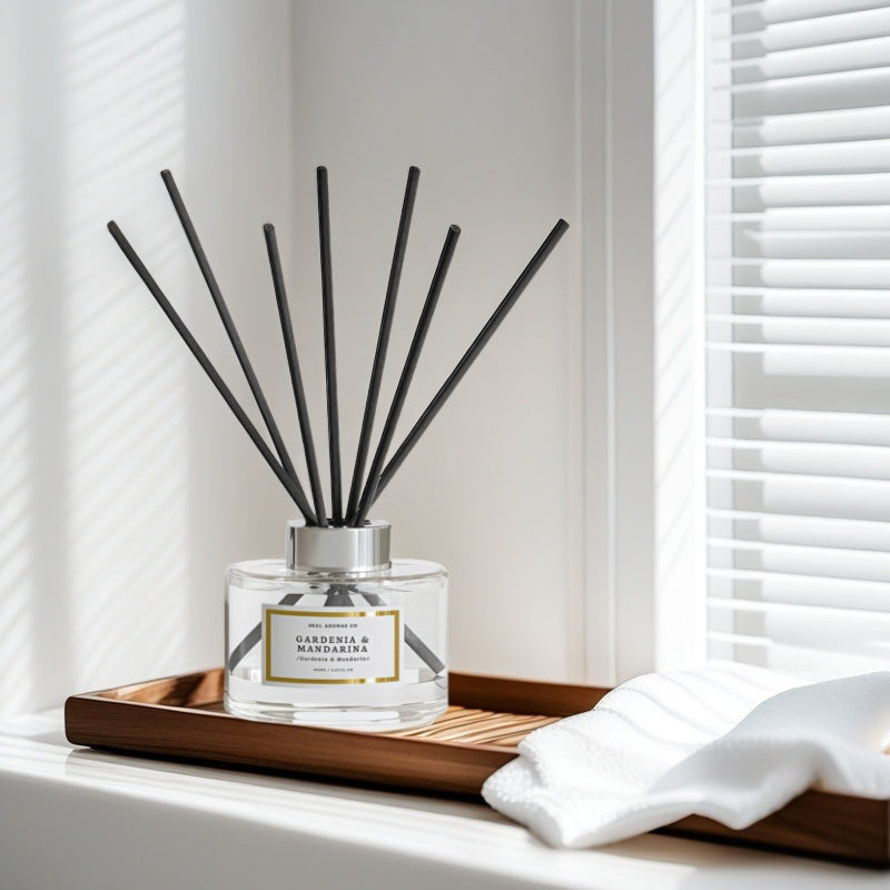 Difusor de Aroma Fresco de Larga Duración, Ambientador Mikado 120 ml, Aromas Naturales para el Hogar, Relajante y Refrescante