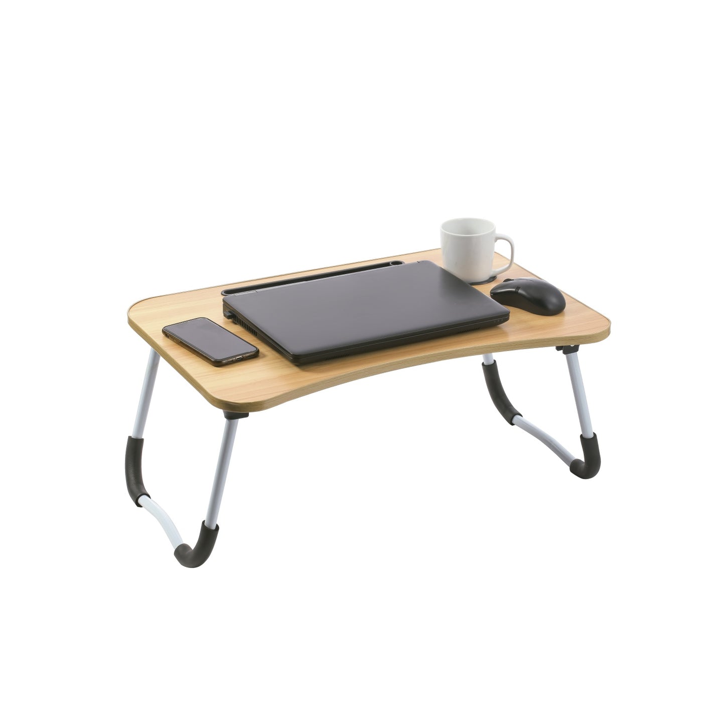 Mesa de Ordenador Portátil Para Sofá, Bandeja Plegable para Cama, Mesita de Desayuno con Portavasos Multifunción