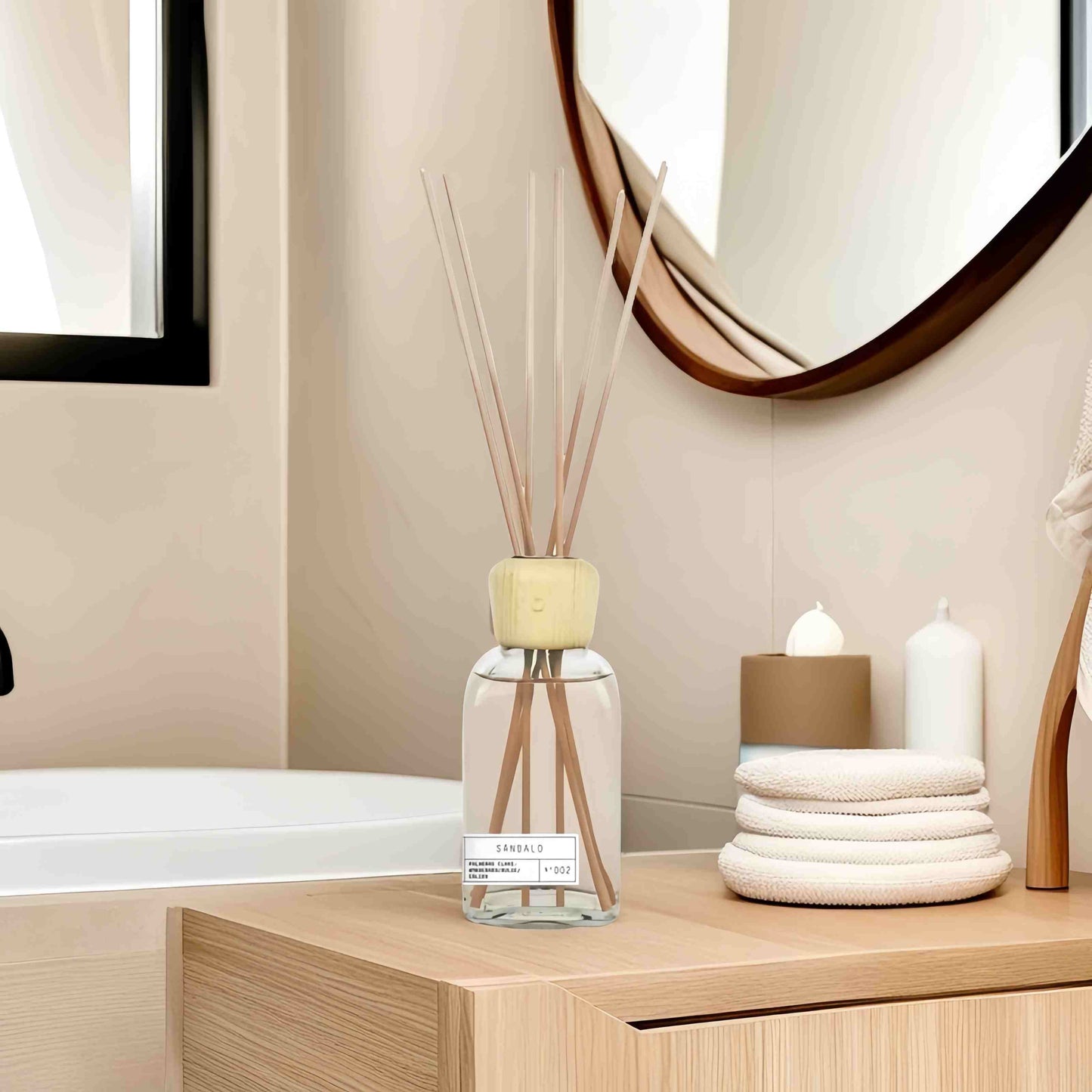 Difusor de Aroma Fresco de Larga Duración, Ambientador Mikado 220 ml, Aromas Naturales para el Hogar, Relajante y Refrescante