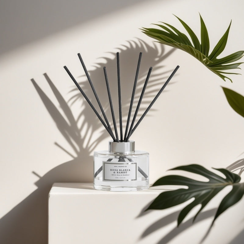 Difusor de Aroma Fresco de Larga Duración, Ambientador Mikado 120 ml, Aromas Naturales para el Hogar, Relajante y Refrescante