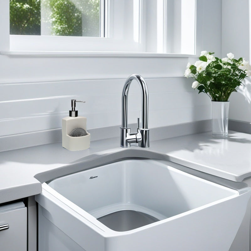 Dispensador Jabón Líquido de Resina, Dosificador Jabón Cocina Con Soporte de Esponja, Organizador de Cocina, Accesorios de Cocina