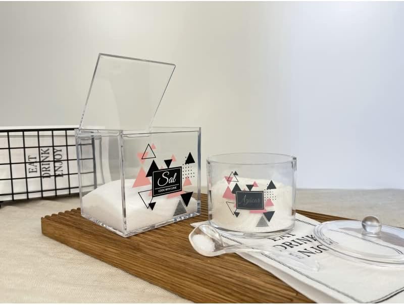 Salero y azucarero de Cocina Original metacrilato de diseño, recipientes acrilico Almacenamiento