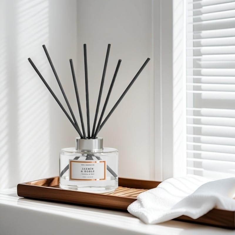Difusor de Aroma Fresco de Larga Duración, Ambientador Mikado 120 ml, Aromas Naturales para el Hogar, Relajante y Refrescante