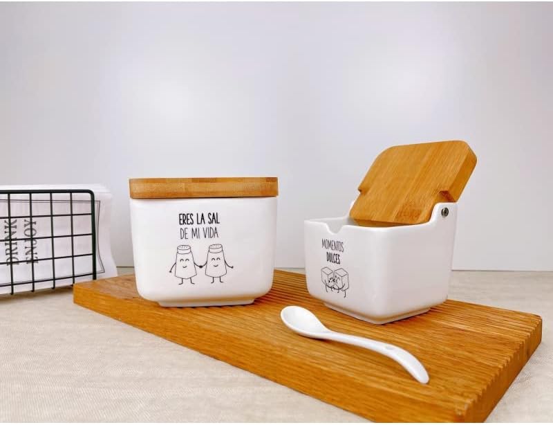 Salero y azucarero de Cocina Original metacrilato de diseño, recipientes acrilico Almacenamiento. (Momentos)