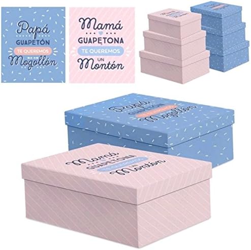 Juego 3 cajas regalo diseño Papa o Mama