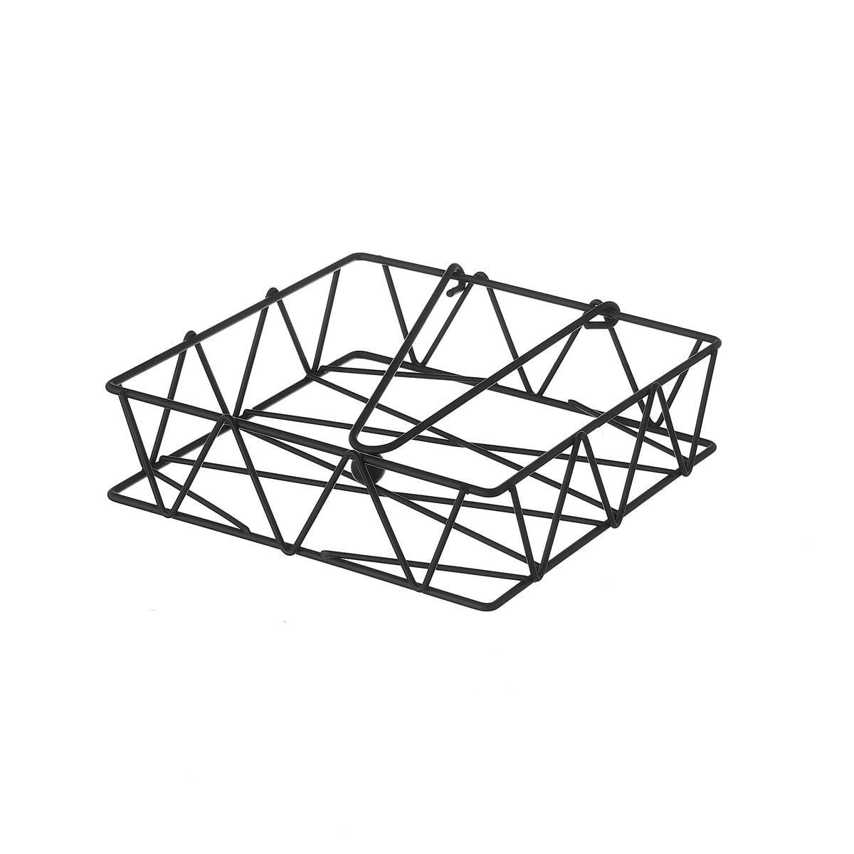 Servilletero Geométrico de Metal Negro 18x18x5 cm, Porta Servilletas Moderno, Elegante y Resistente para Mesa, Cocina, Restaurante y Eventos