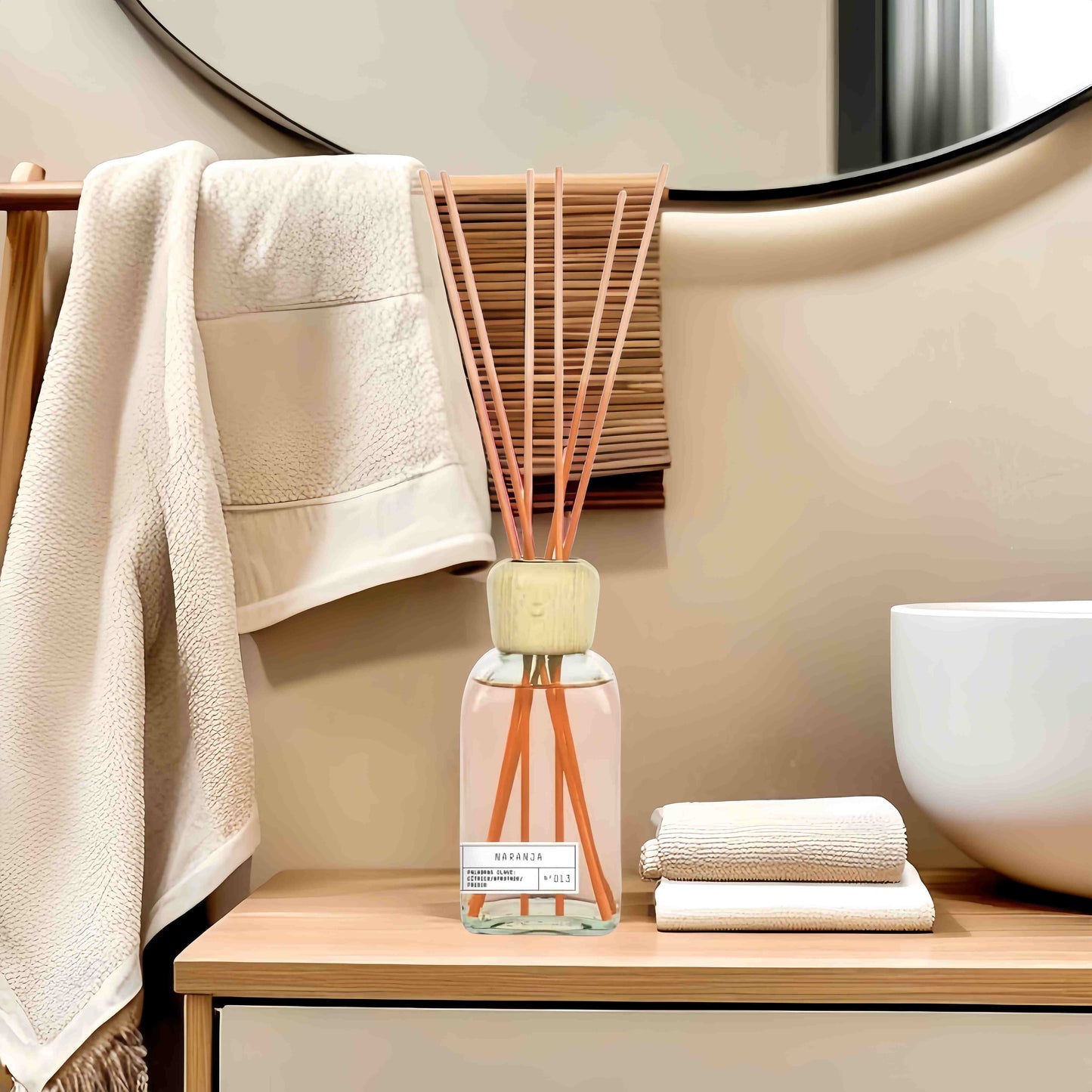 Difusor de Aroma Fresco de Larga Duración, Ambientador Mikado 220 ml, Aromas Naturales para el Hogar, Relajante y Refrescante