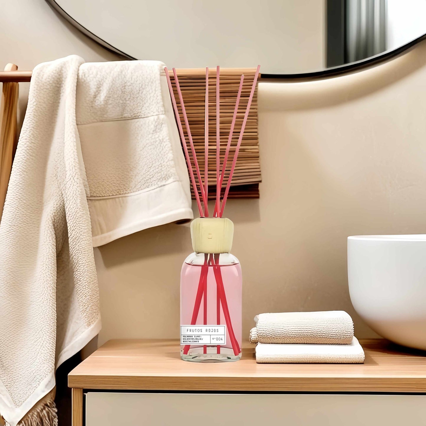 Difusor de Aroma Fresco de Larga Duración, Ambientador Mikado 220 ml, Aromas Naturales para el Hogar, Relajante y Refrescante