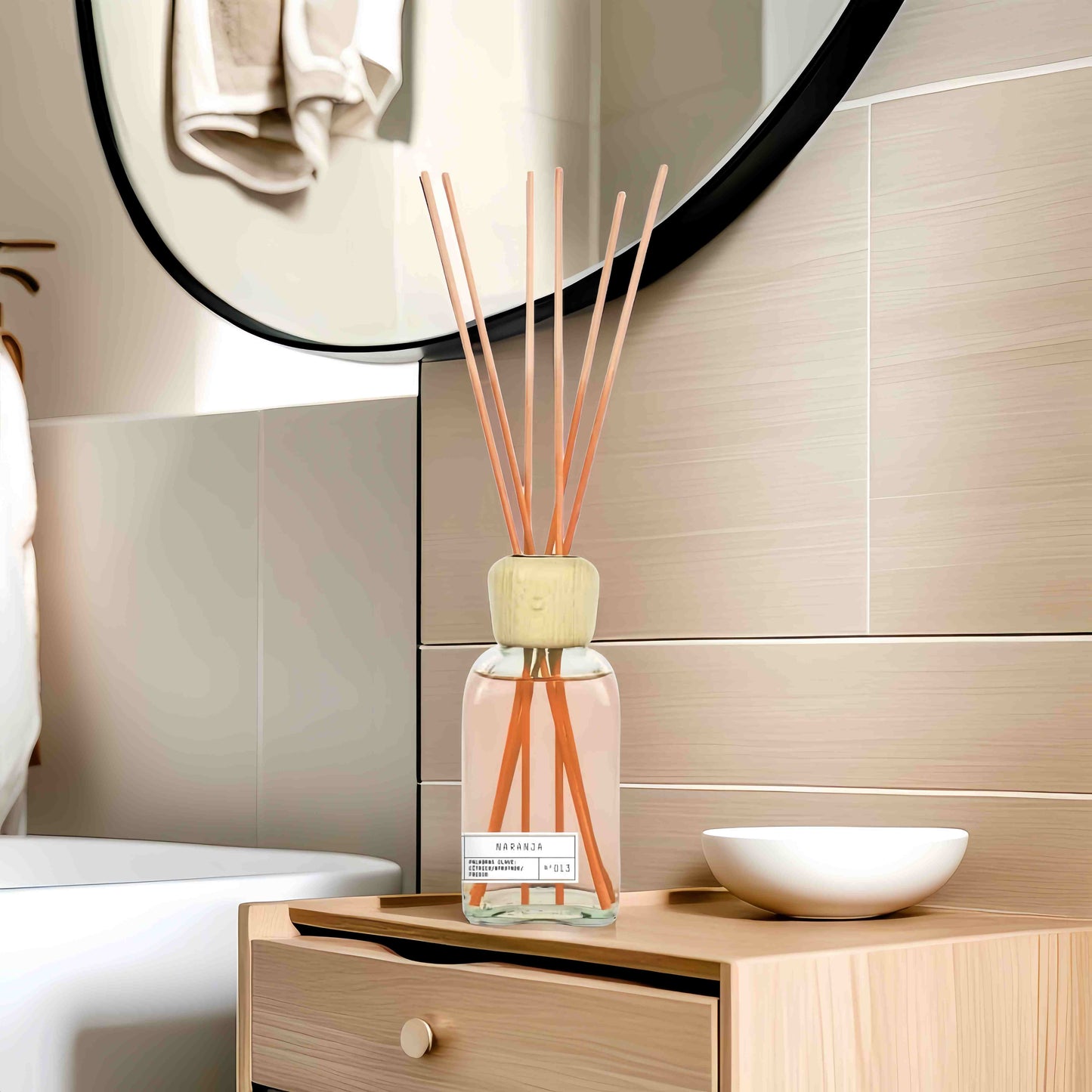 Difusor de Aroma Fresco de Larga Duración, Ambientador Mikado 220 ml, Aromas Naturales para el Hogar, Relajante y Refrescante