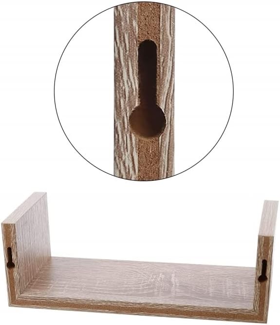 Estantería Pared en Forma U, Set de 3 Estantes Flotantes Juego de Baldas para Libros y Objetos de Decoración