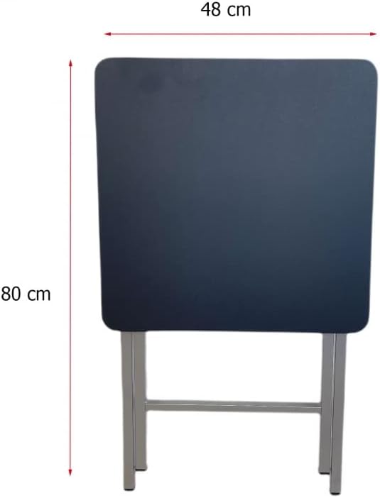 Mesa Cuadrado Plegable Blanca portatil Multifuncional, Mesas Auxiliares para casa 48x48x65 cm (Negra)