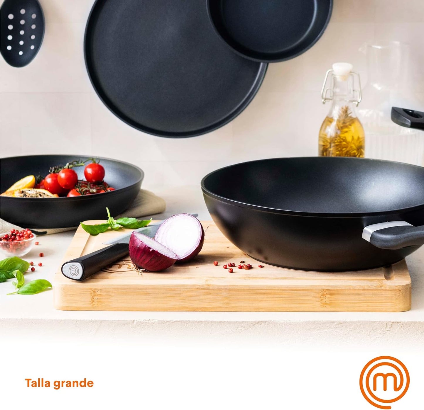 Tabla de Cortar Cocina, Madera Corte en Bambu para Cortar Carne, Verduras, Quesos, Embutidos y mas, Grande y Gruesa (39cm x 27cm x 1.5cm) con Ranura para Jugos, Alimentos Seguros