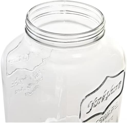 Dispensador Doble de Bebidas Cristal con Soporte Metal 4 L x2