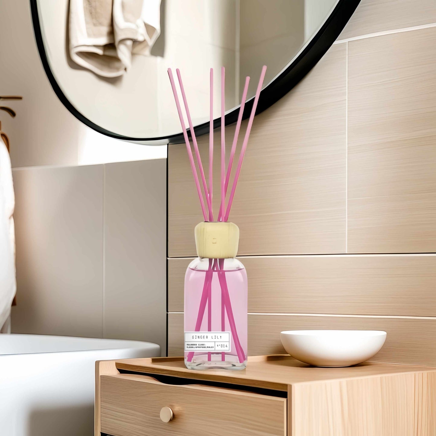 Difusor de Aroma Fresco de Larga Duración, Ambientador Mikado 220 ml, Aromas Naturales para el Hogar, Relajante y Refrescante