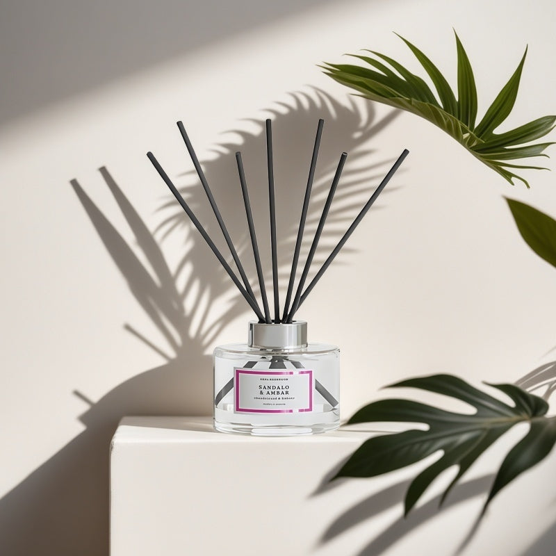 Difusor de Aroma Fresco de Larga Duración, Ambientador Mikado 120 ml, Aromas Naturales para el Hogar, Relajante y Refrescante