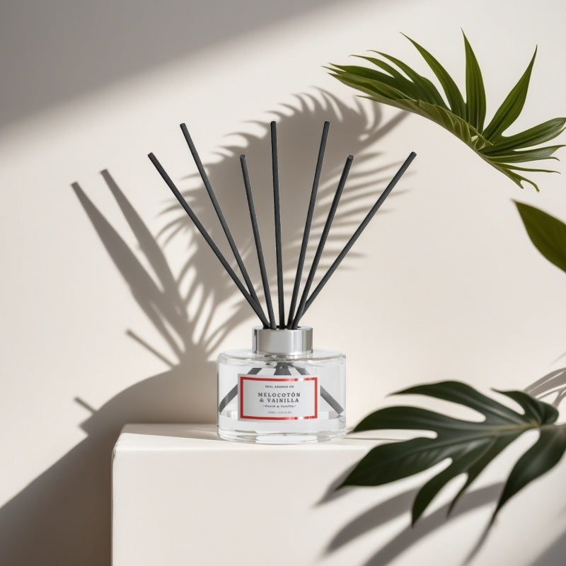 Difusor de Aroma Fresco de Larga Duración, Ambientador Mikado 120 ml, Aromas Naturales para el Hogar, Relajante y Refrescante