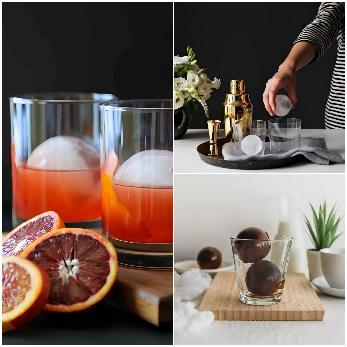 Cubitera de Silicona de Hielo,Cubos de Hielo Forma Redonda, Bandeja Hielera de Fácil Extracción, Color Gris, Pack 2 (Hielo Redonda)