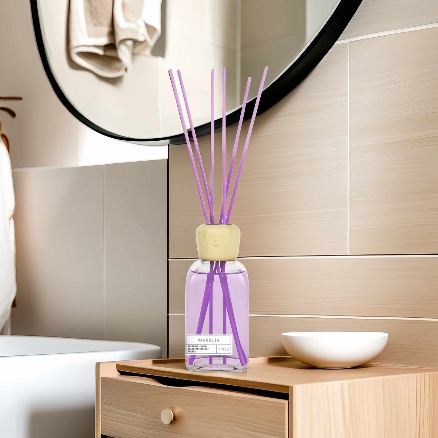 Difusor de Aroma Fresco de Larga Duración, Ambientador Mikado 220 ml, Aromas Naturales para el Hogar, Relajante y Refrescante