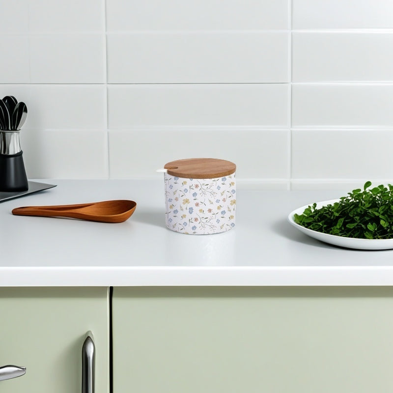 Azucarero Cocina Blanco Minimalista de Cerámica