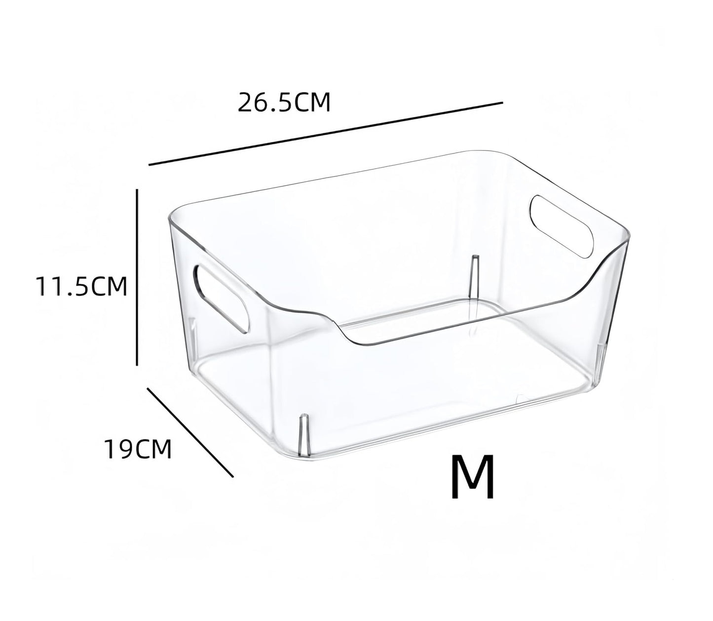 DAMDAM GO Organizador Transparente, Cubetas de Plástico para Organizar, Cajas de Almacenaje con Asas