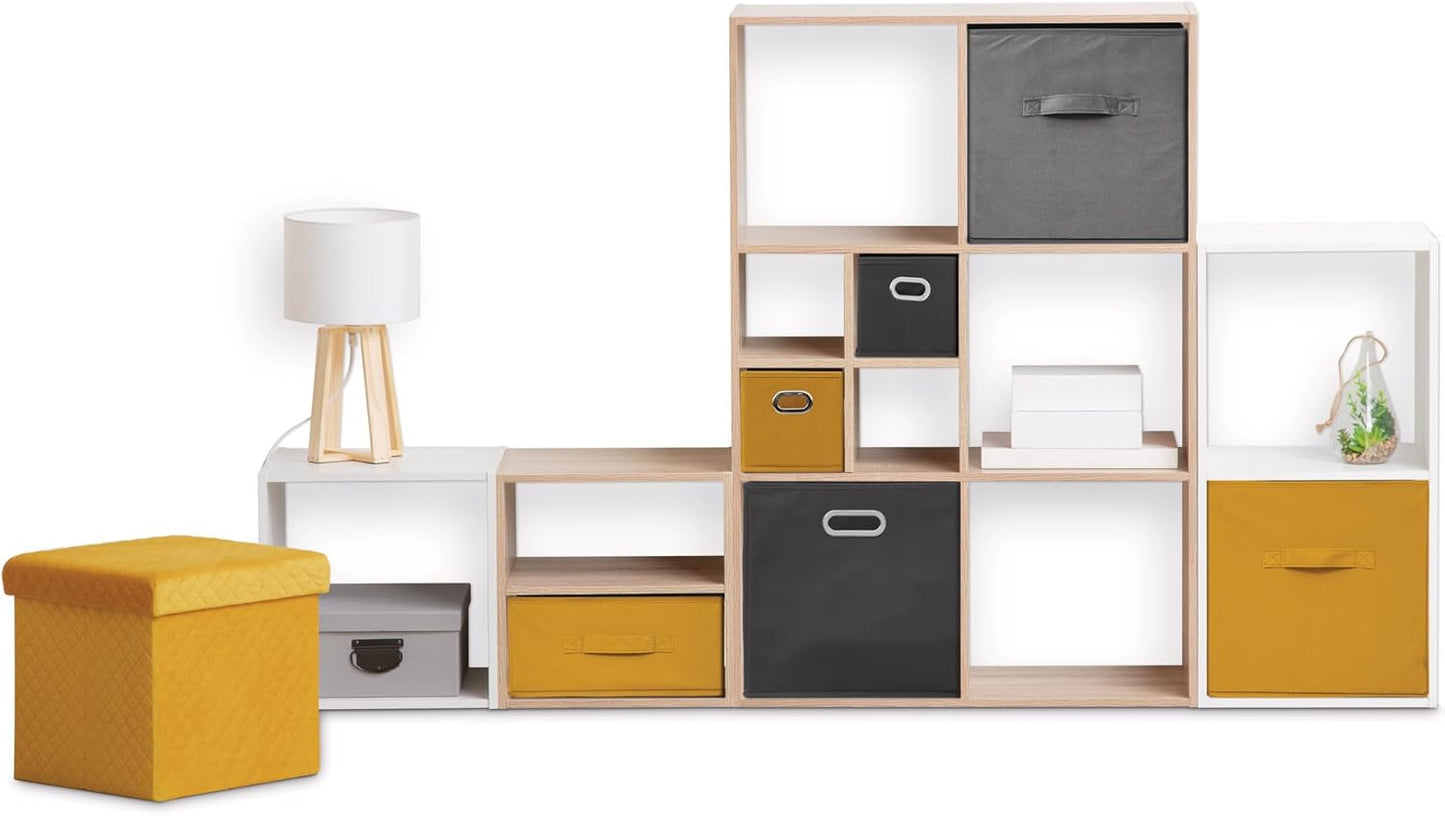 Cajas de Almacenamiento de Tela Cesta Organizador Plegable Pack de 2 Unidades