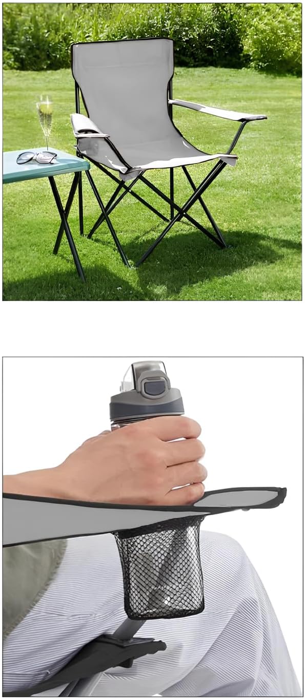 FORNOR 10045 Sillon Plegable Gris Claro 44 x 44 x 80 cm