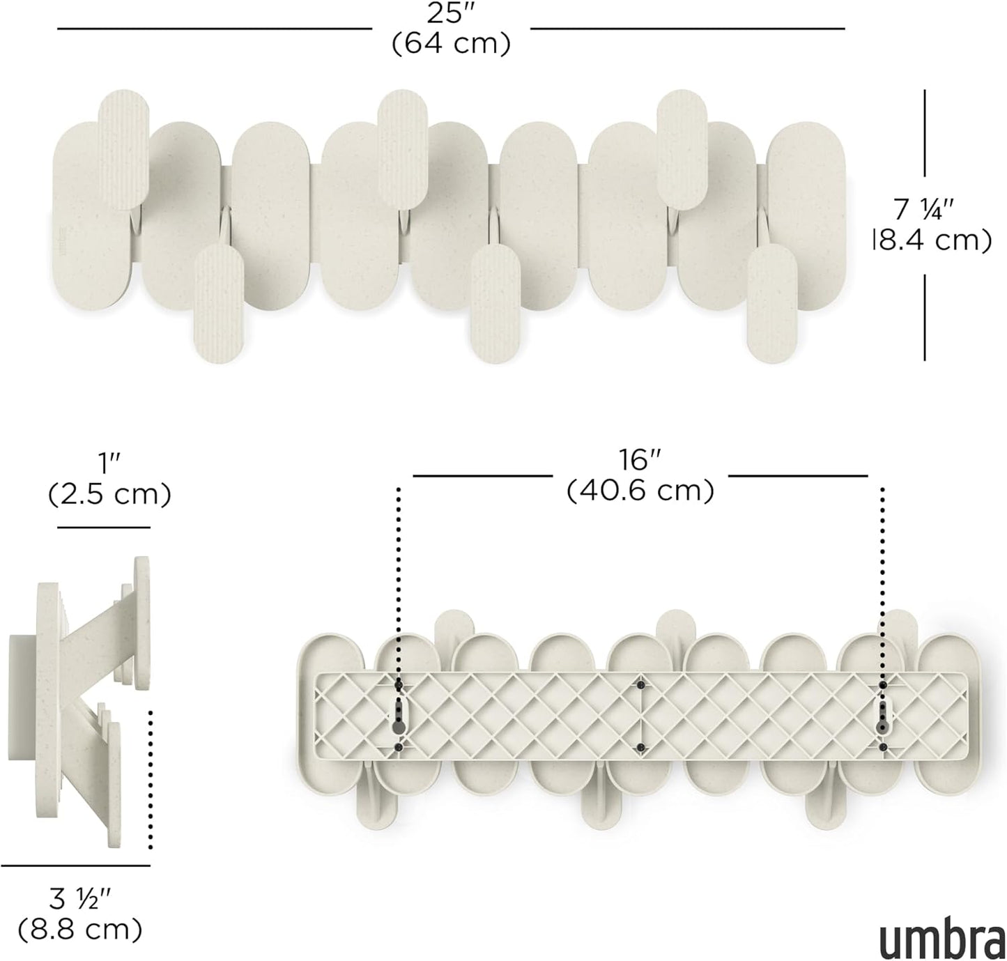 Umbra Tempo 6 Ganchos Perchero de Pared Arena