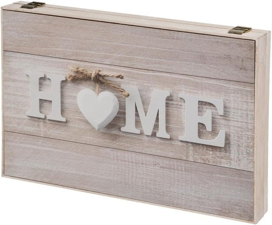 LOLAhome - Tapa Contador Luz o Cuadro Eléctrico de Madera Decorado con Dibujos Geométricos Color Beige de 46x31x6 cm