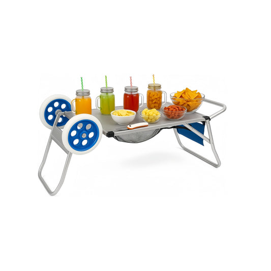 Carro de Playa Plegable Carrito Transporte con Ruedas Grandes Todo Terreno, Estructura Ligera de Aluminio, Bolsa de Almacenaje, Ideal para Vacaciones y Camping