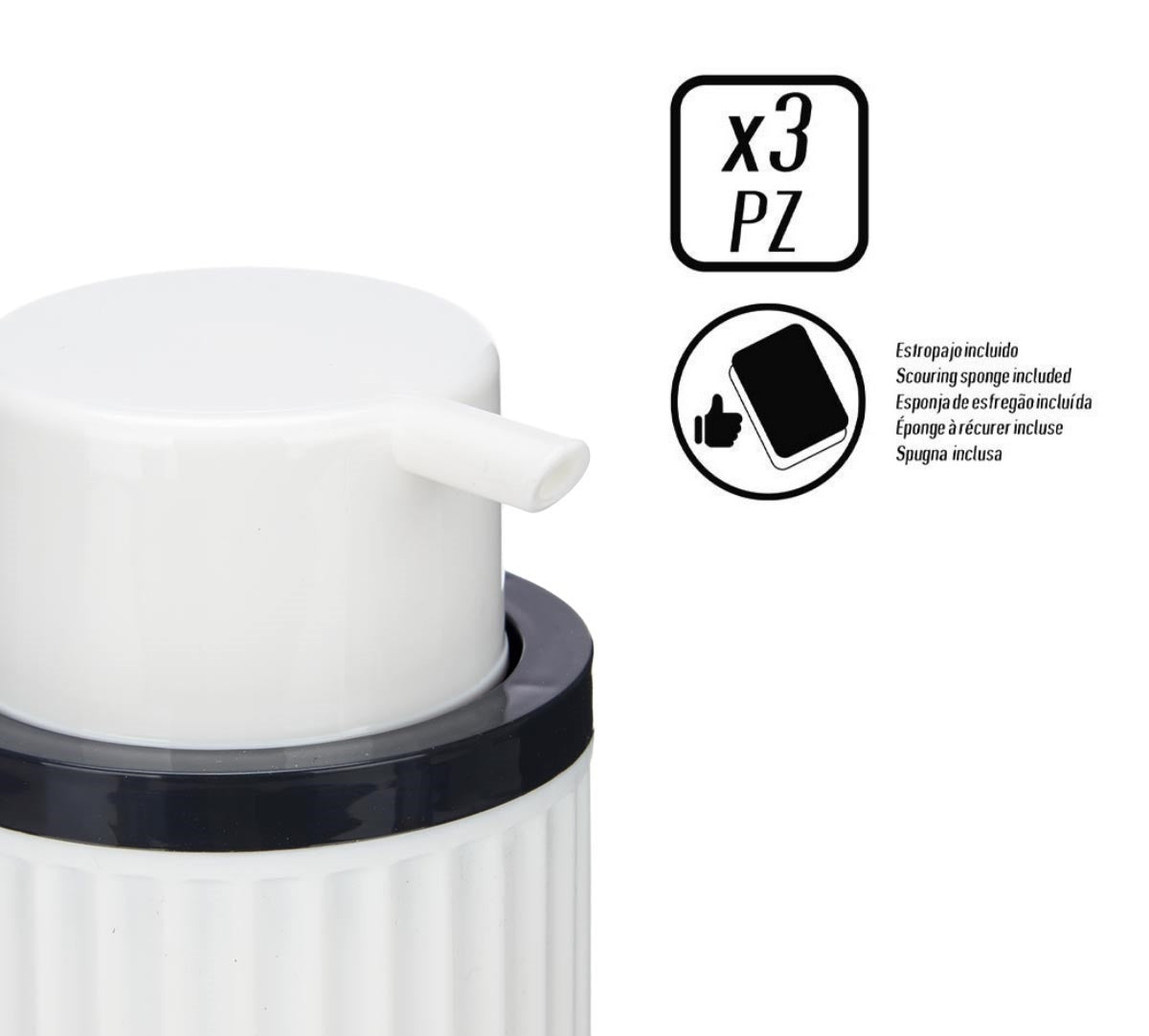 Set de Dispensador de Cocina, Dispensador de Lavavajillas, con Estropajero+ Estropajo