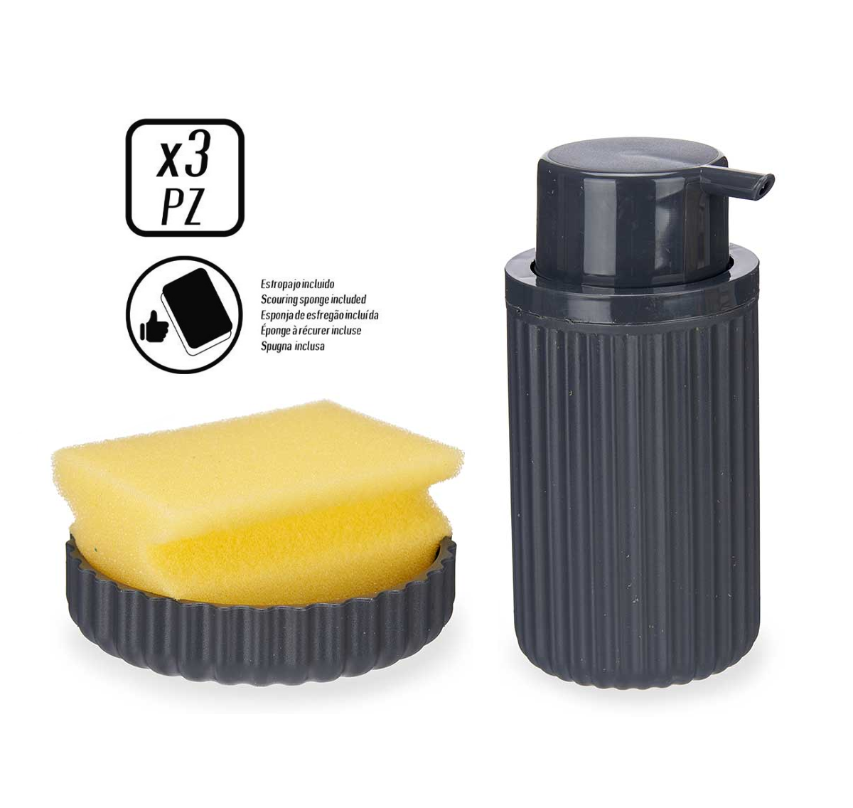 Set de Dispensador de Cocina, Dispensador de Lavavajillas, con Estropajero+ Estropajo