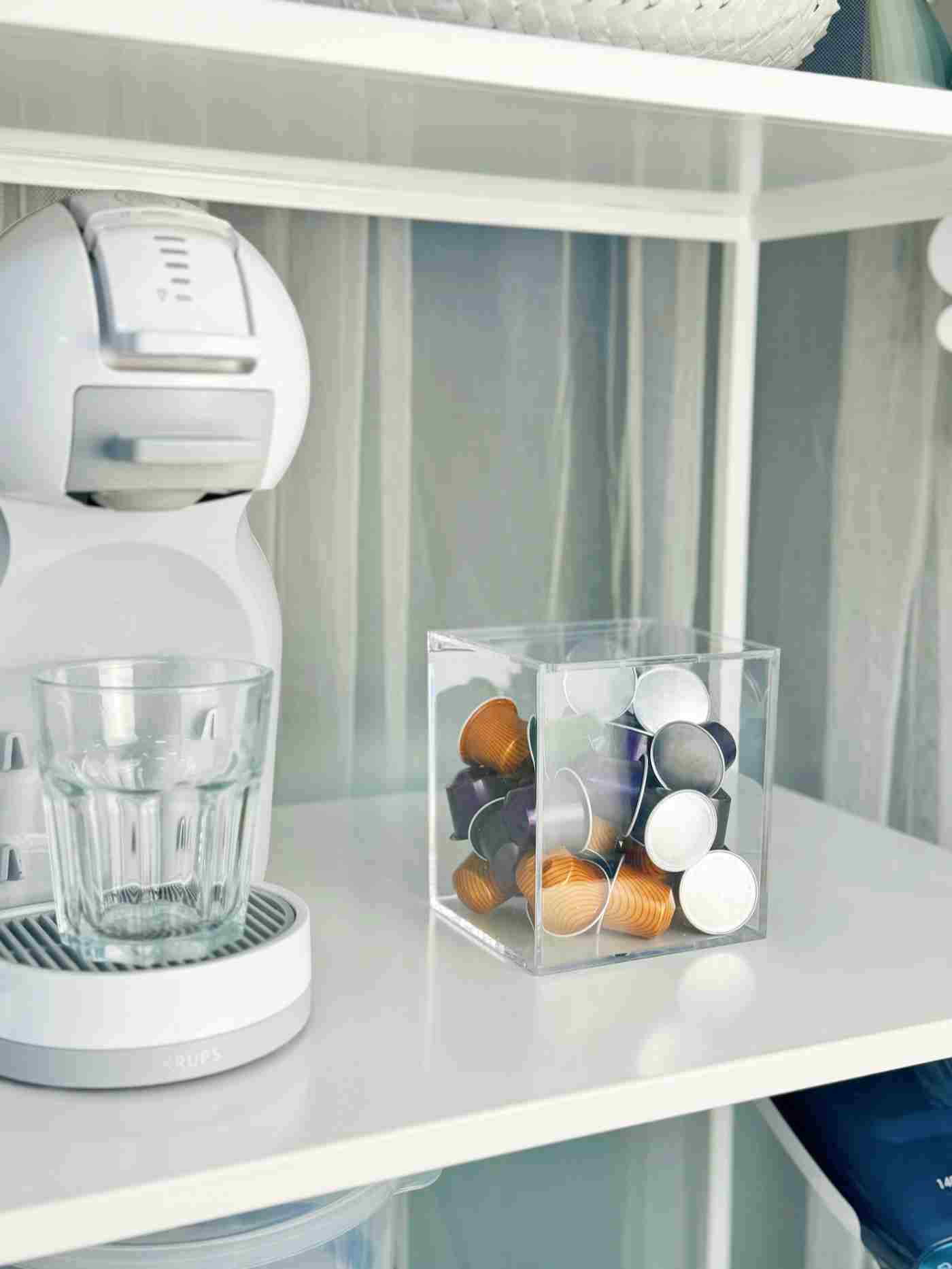 Portacapsulas metacrilato para capsulas nespresso o dolcegusto, Capacidad para 13 cápsulas Dolce Gusto o 40 cápsulas Nespresso