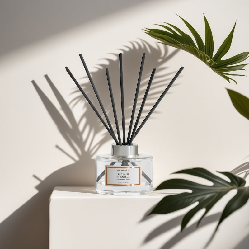 Difusor de Aroma Fresco de Larga Duración, Ambientador Mikado 120 ml, Aromas Naturales para el Hogar, Relajante y Refrescante