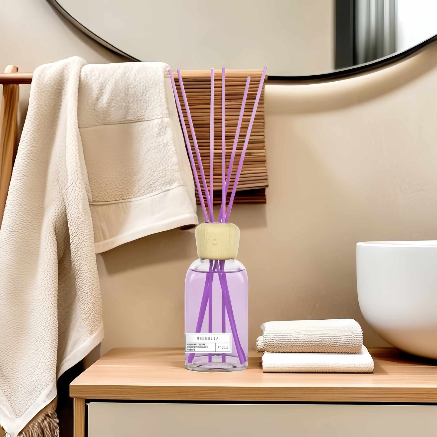 Difusor de Aroma Fresco de Larga Duración, Ambientador Mikado 220 ml, Aromas Naturales para el Hogar, Relajante y Refrescante