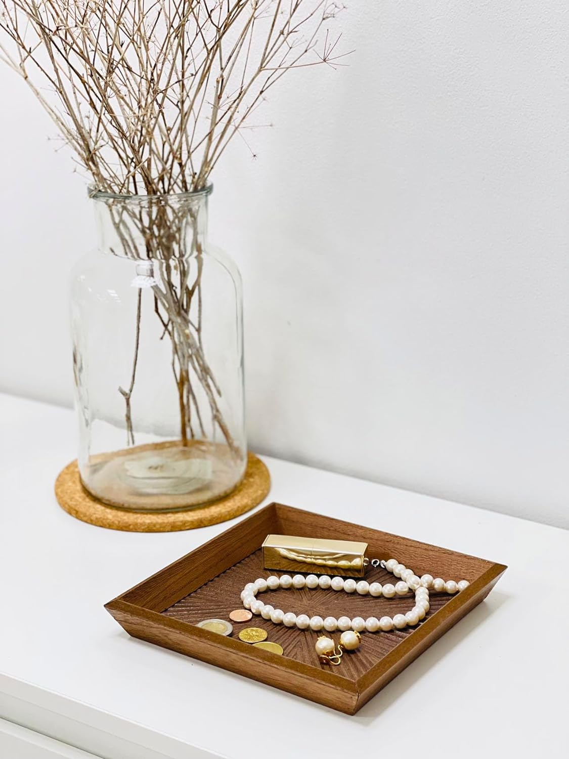 Bandeja Vaciabolsillos de Madera Marron Decape