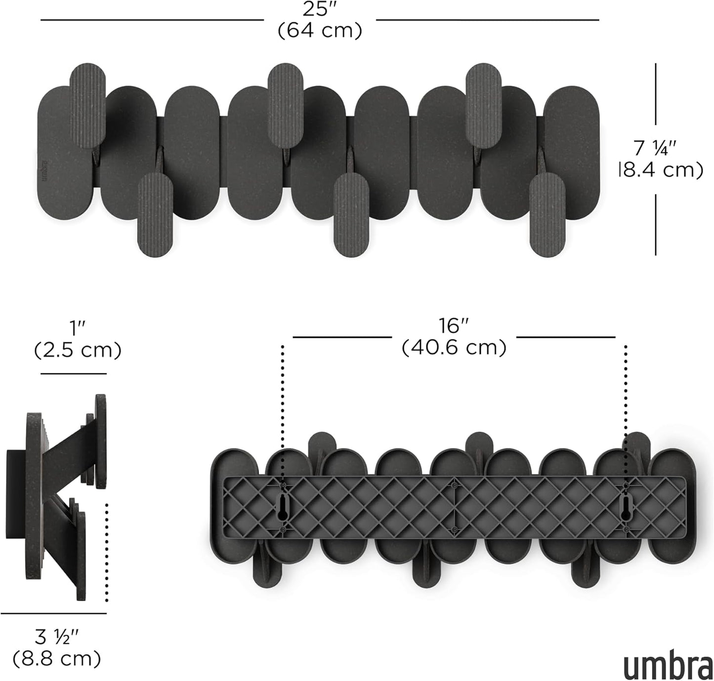 Umbra Tempo 6 Ganchos Perchero de Pared Arena