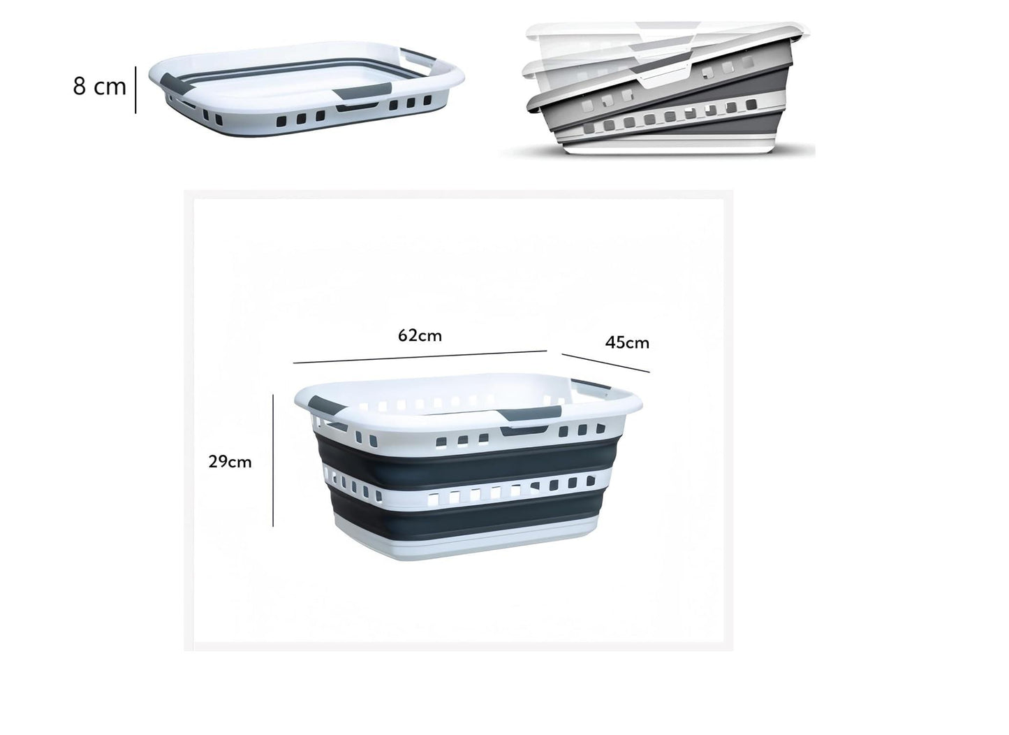 Cesto de Ropa Plegable 45L, Gran Capacidad, Diseño Compacto y Resistente para Casa, Dormitorio y Lavandería